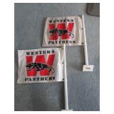 2 western panthers car flags