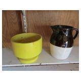 crock pitcher & haeger flower pot