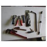 pipe wrenches,knife,chisel & tools