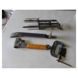new c-clamp,prybar,slap tacker & mole trap