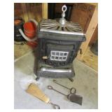 cast iron stove & tools