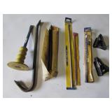 new irwin bits,2 clamps,small crowbar & tool