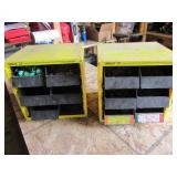 2 yellow organizers & contents