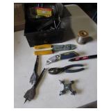 metal box,drill bits,irwin box cutter,tools