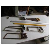 hand saws incl:lenox & measure sticks