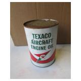 texaco aircraft engine oil can