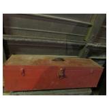 long red empty toolbox