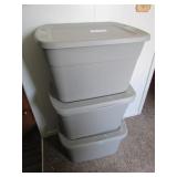 3 totes & contents inside