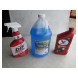 3 full jugs of oil,washer fluid & stripper