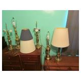 5 brass lamps