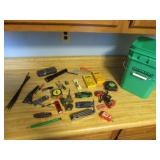 green bucket,allen packs,tape measures & tools