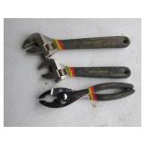 2 adj. wrenches & pliers