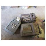 3 old adding machines