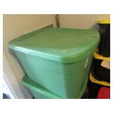 green tote & contents