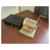 metal box & old adding machine(no key for box)