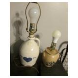 2 crock lamps