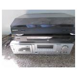 sony record player & dvd player & AKAI cassette