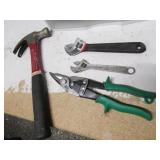 hammer,tin snips & adjustable wrenches