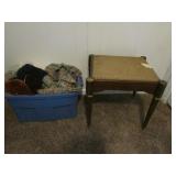 sewing stool,2 chairs & tote w/soft goods