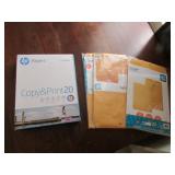copy paper & envelopes