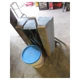 3 saw horses,lawn chair & metal items