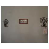 welcome picture & 2 wall candle holders