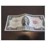 1953 series red seal $2.00 bill