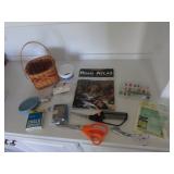 basket,sewing items & scissors