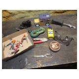 mini clamps,chalk,wire,scissors & items