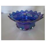 blue fenton glass bowl
