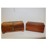 2 small cedar boxes
