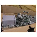 2 lighted christmas trees,works