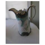 large hand painted pitcher