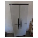 plastic storage cabinet & all items inside