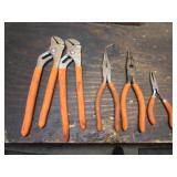 5 pliers w/orange handles