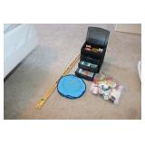 spools,sewing items & yardstick