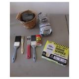 steel wool pads,paint brushes,lightbulbs