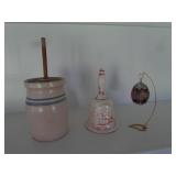 small butter churn,bell & egg