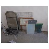 metal chairs,wine rack,lamp & items
