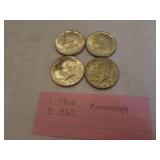 4 clad silver kennedy half dollars