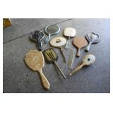 vanity mirrors,comb & brush