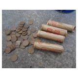 4 rolls of older lincoln cents