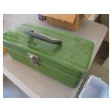 green metal toolbox & contents