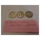 3 silver quarters