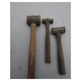 3 brass mallets