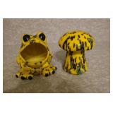 frog sponge holder & mushroom