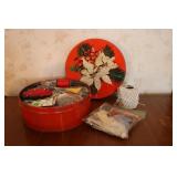 tin of sewing items