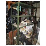 metal shelf & all items on it