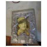 old oriental picture frame & picture