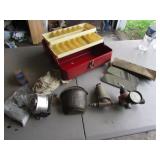 tacklebox,bullets,gauge,pencil sharpener,items